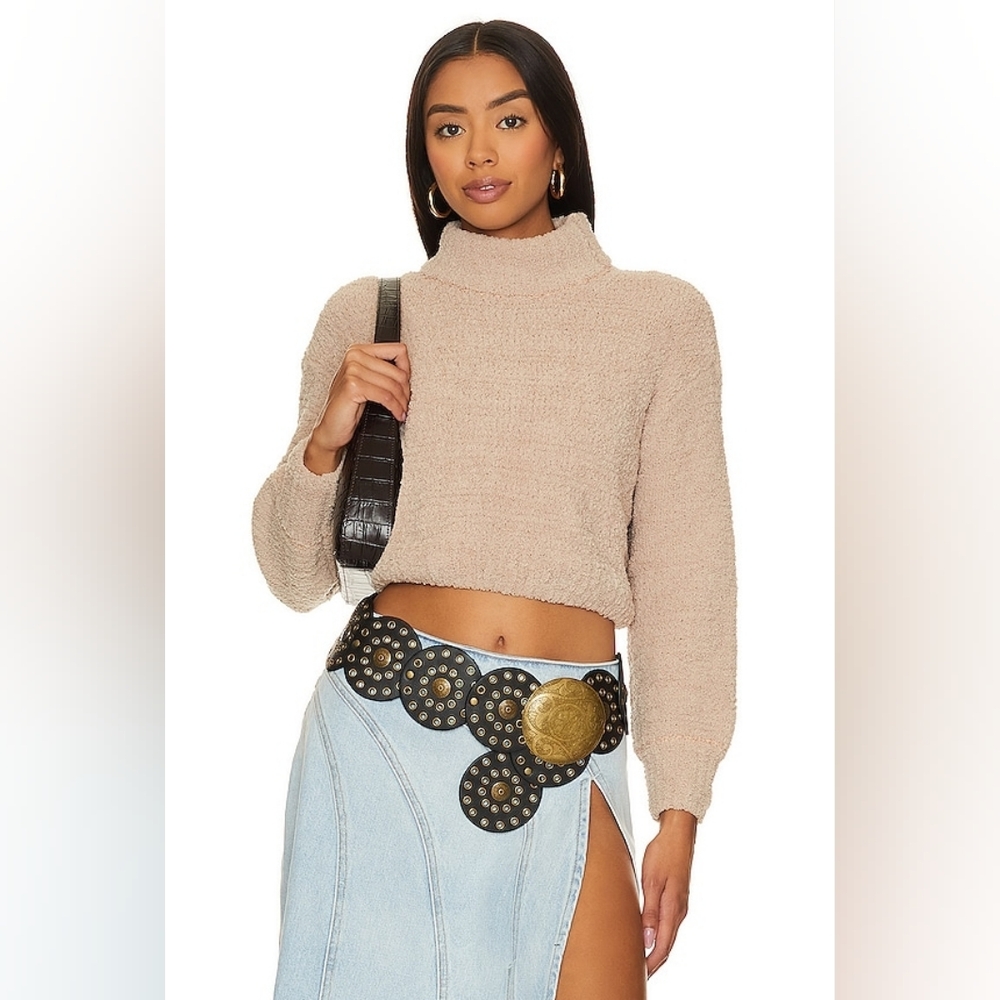 Superdown Soft Beige Cowl Neck Sweater